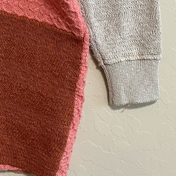 Free People Colorblock Knit Romper - Pink, Cream, and Brown - Picture 7 of 12